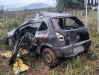 Motorista fica com suspeita de traumatismo após grave acidente em Garuva