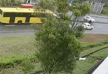 VÍDEO – Motorista morre após acidente entre ônibus, carro e moto, em Joinville