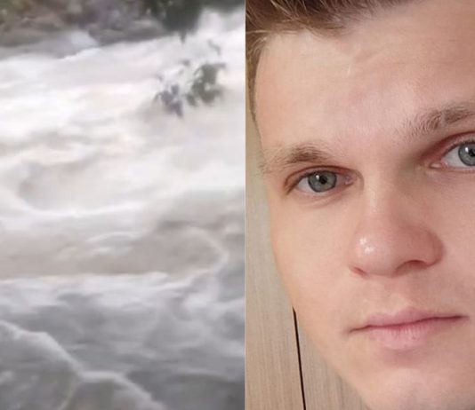 VÍDEO – Homem desaparece após gravar vídeo para esposa mostrando força de rio em Garuva