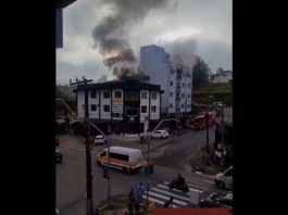 VÍDEO – Incêndio é registrado em apartamento e assusta moradores, em Joinville