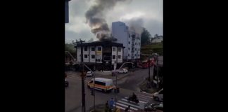 VÍDEO – Incêndio é registrado em apartamento e assusta moradores, em Joinville