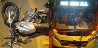 Motociclista morre após forte colisão com ônibus em Joinville