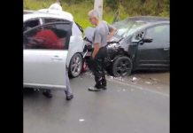 VÍDEO – Acidente envolvendo quatro veículos é registrado na Estrada Rio do Morro, entre Joinville e Araquari