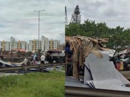 VÍDEO – Motorista fica ferido em colisão entre caminhões na BR-101, em Barra Velha